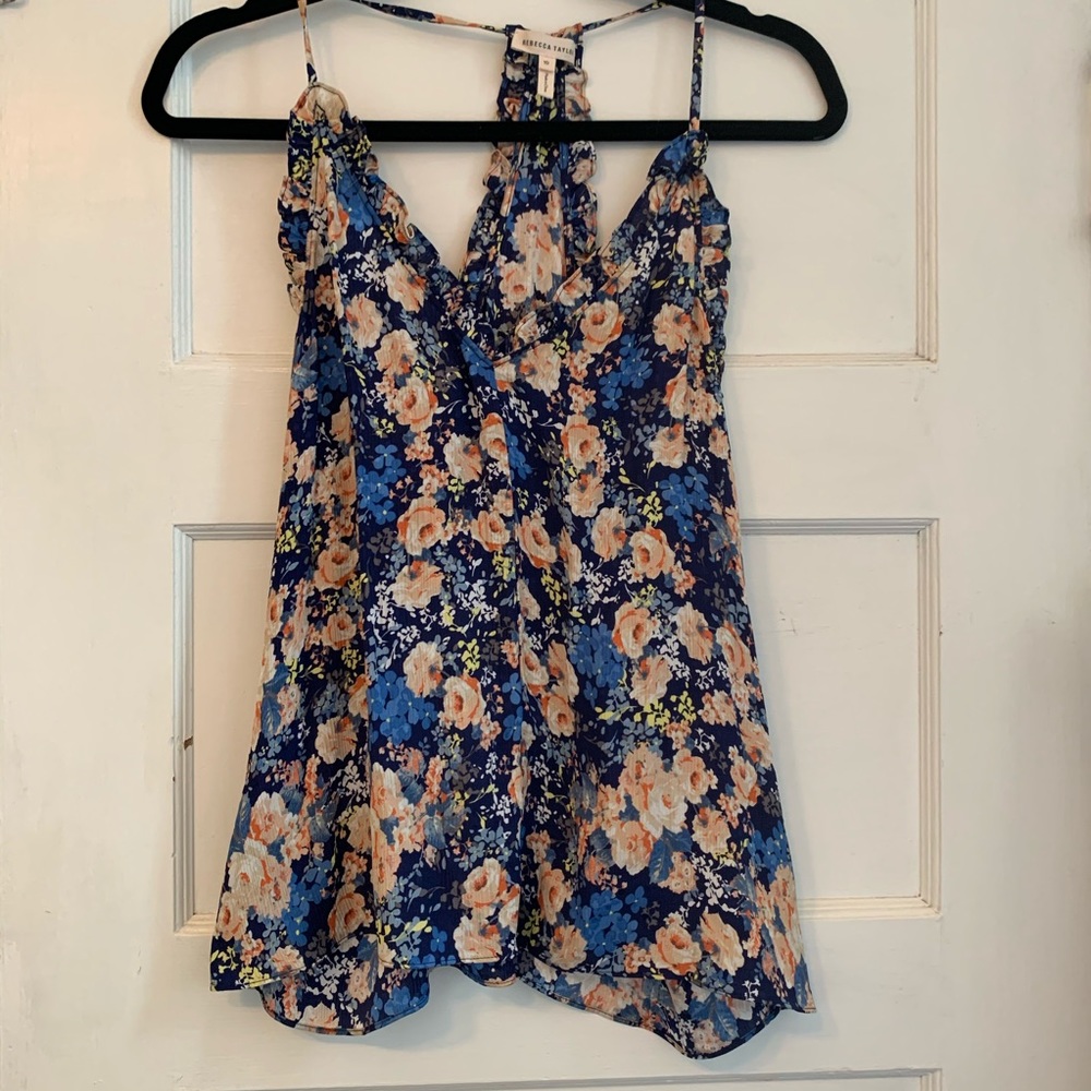 Rebecca Taylor textured floral silk top
